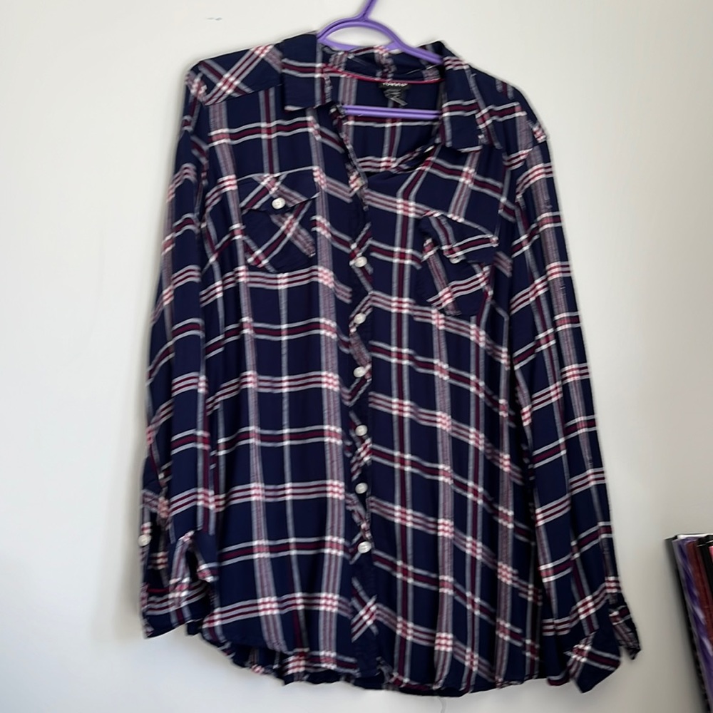 Torrid 3 Long Sleeve Checkered Shirt